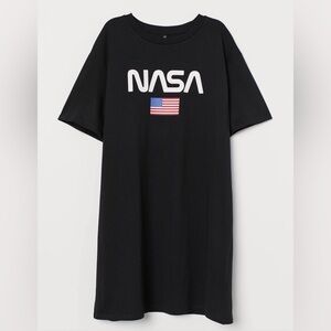 Black Nasa oversized T-Shirt dress